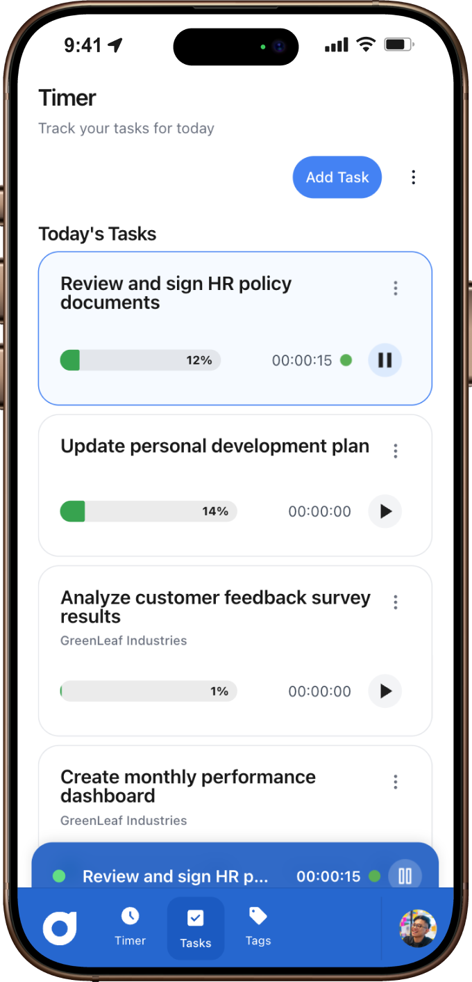 doup アプリのタスク管理画面